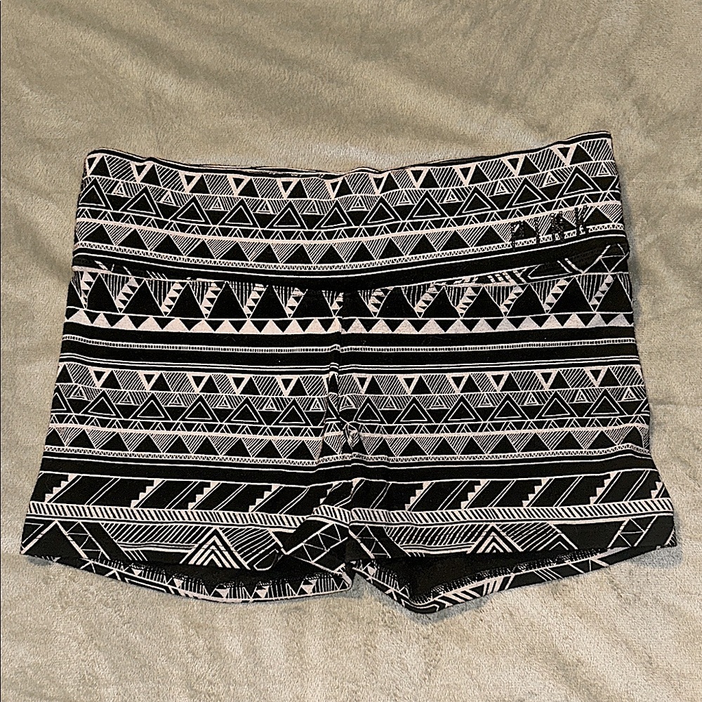 Pink Victorias Secret Geometric Black and White Shorts
